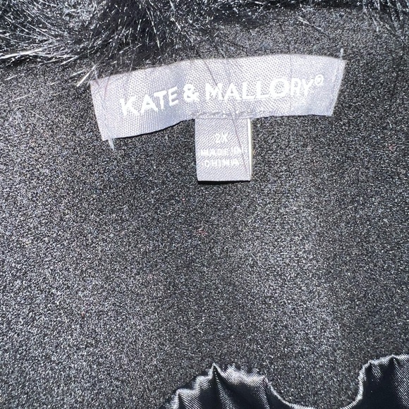 'Kate & Mallory' Faux Fur/ Leather Trim Coat (Plus) - Picture 7 of 10